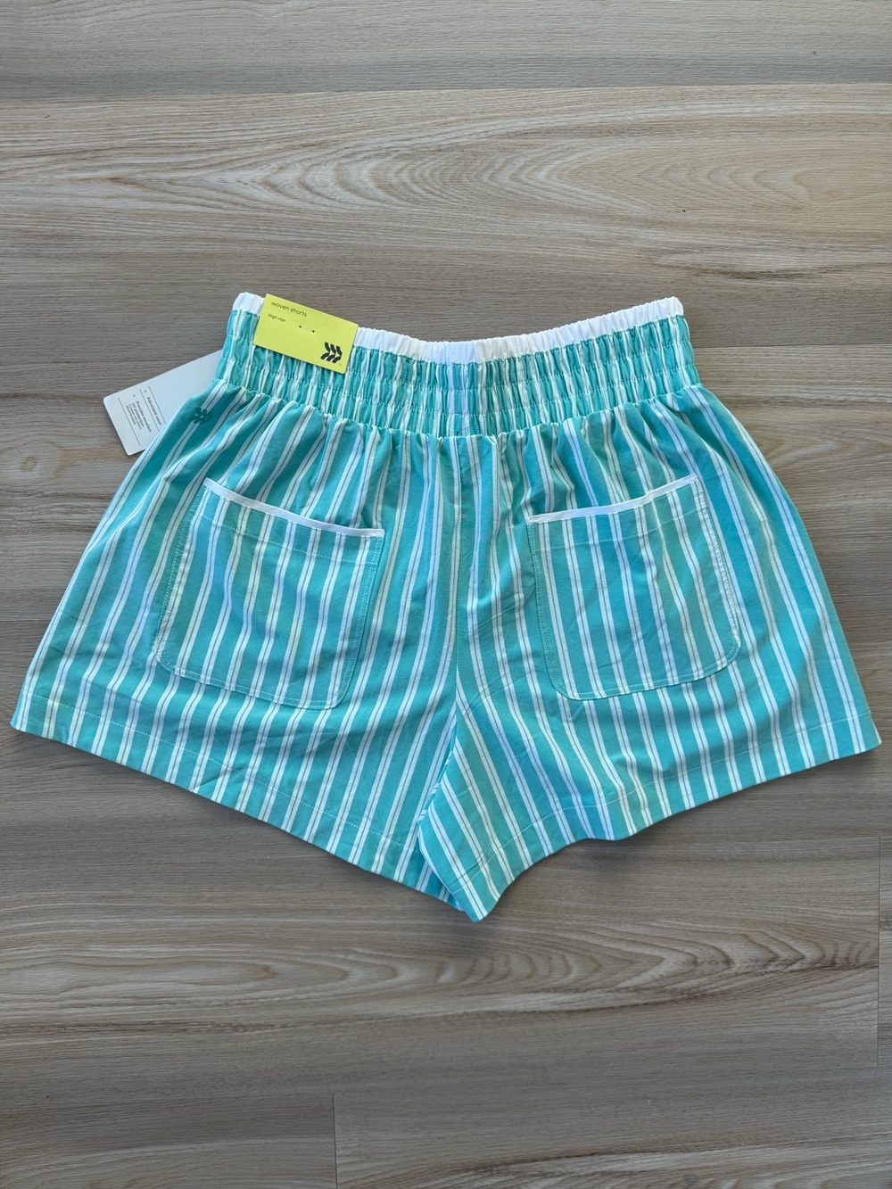 NWT | All In Motion | Women's Active Light Travel Shorts Green Striped | Medium - Picture 3 of 6